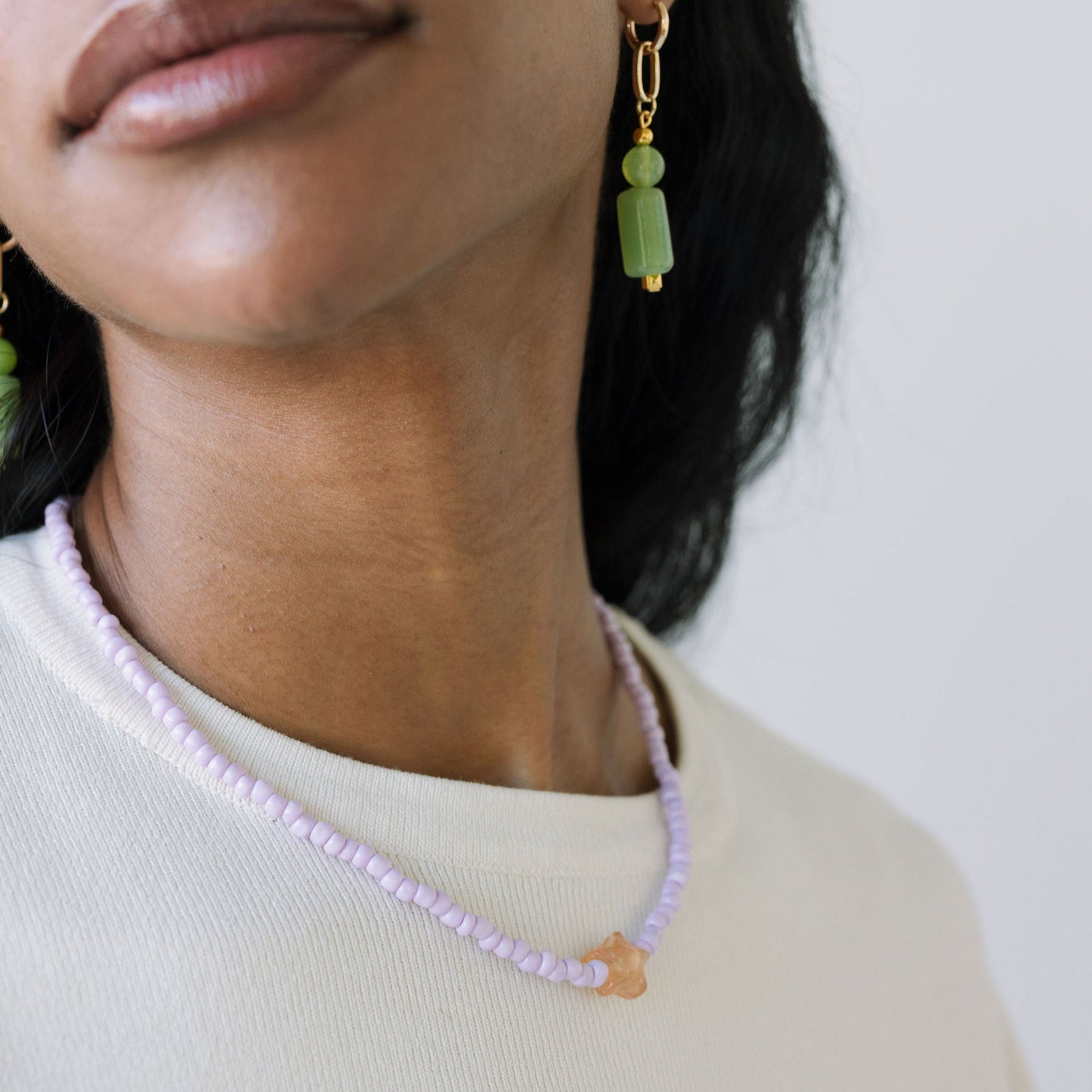 Seed Bead Necklace With Charm