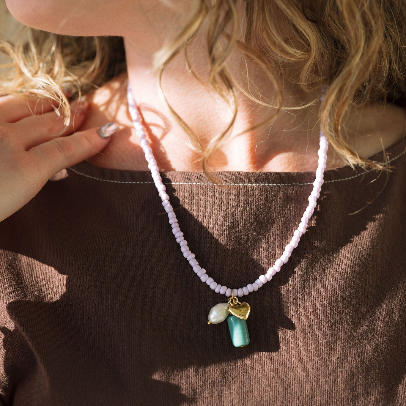 Seed Bead Necklace With Charm