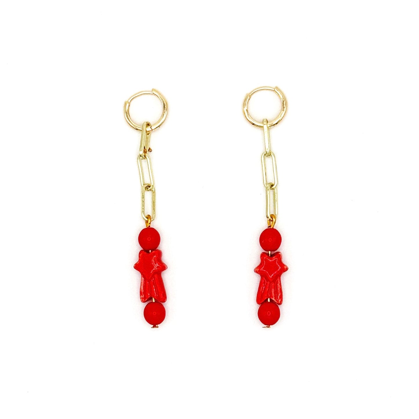 Red Shooting Star Earrings