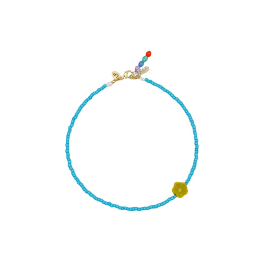 Seed Bead Necklace | Yellow Flower