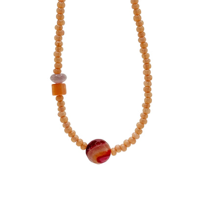 Necklace with beaded design on a white background