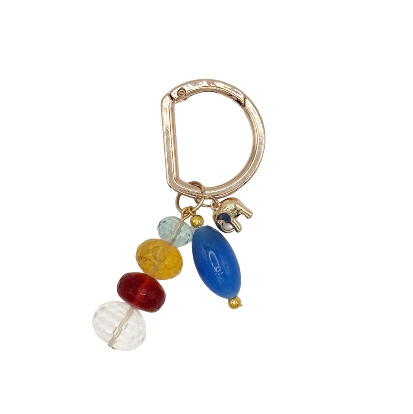 Keychain with colorful beads on a light gray background