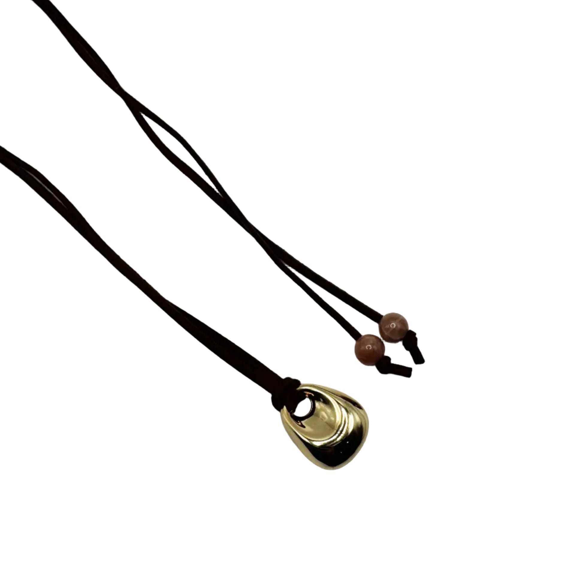 Necklace with a gold pendant on a white background