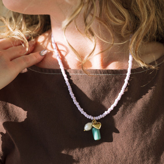 Seed Bead Necklace With Charm